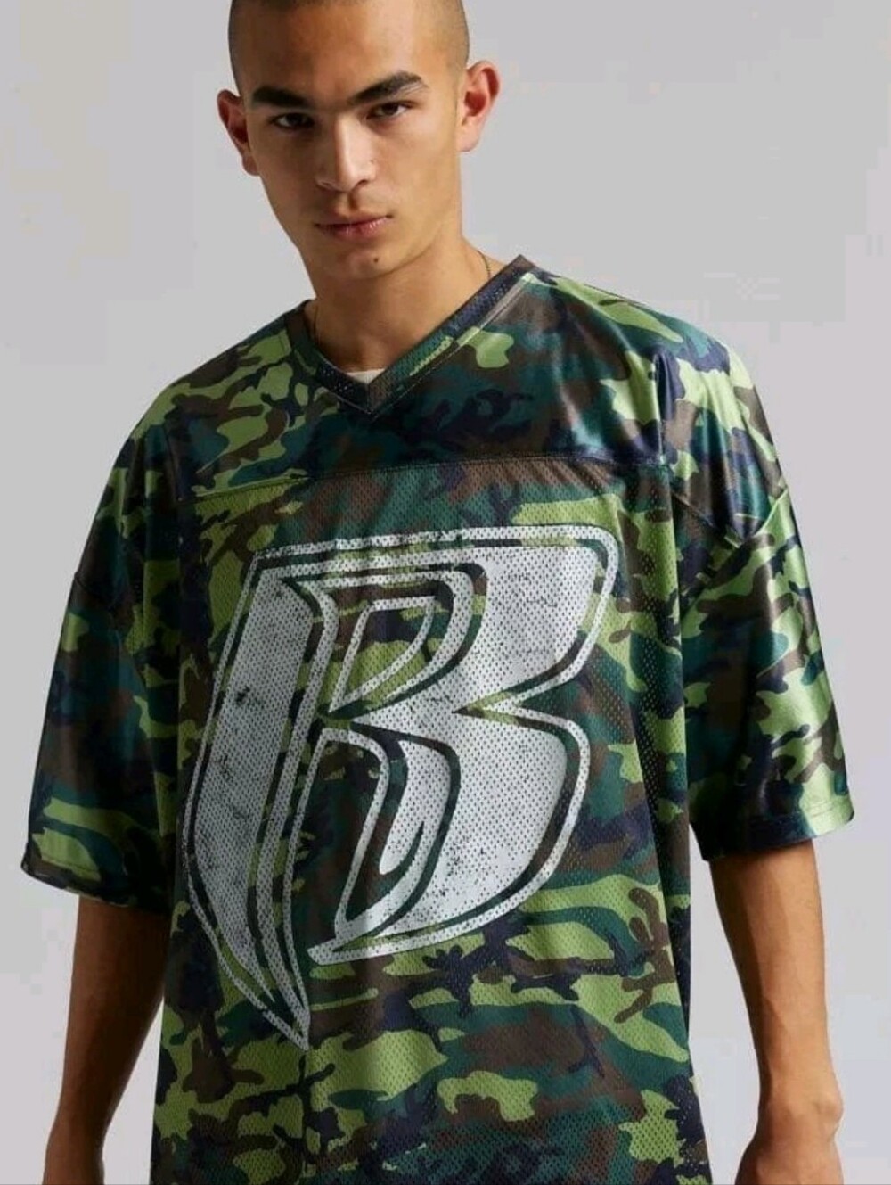 RUFF RYDER Camo Mesh Graphic Jersey with Large 'R' Logo